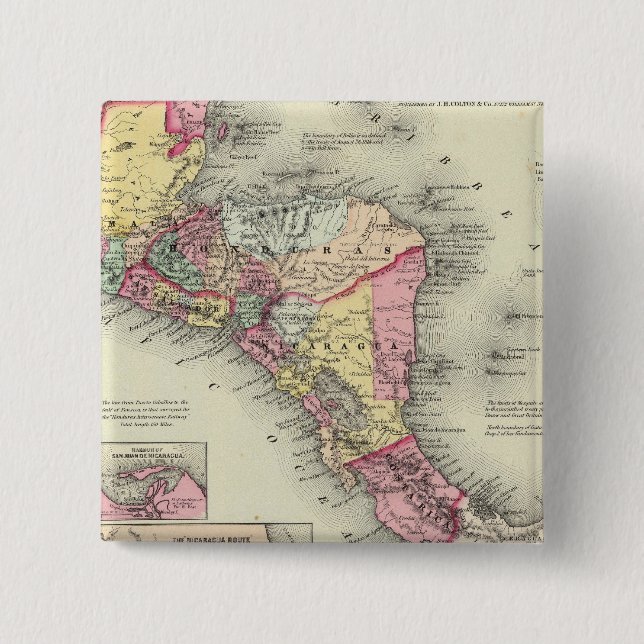 Central America 3 2 Inch Square Button (Front)