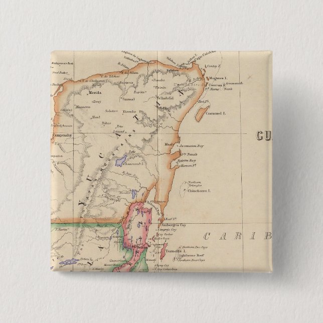Central America 3 2 Inch Square Button (Front)