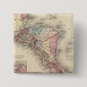 Central America 5 2 Inch Square Button