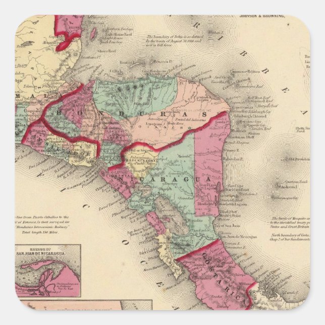 Central America 6 Square Sticker (Front)