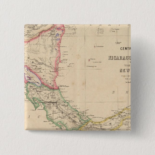 Central America 9 2 Inch Square Button (Front)