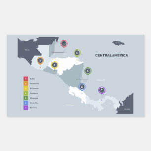 Central America Map Sticker