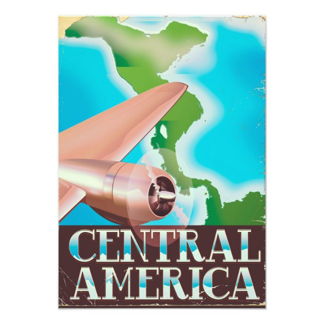 Central America vintage flight poster (Front)