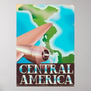 Central America vintage flight poster