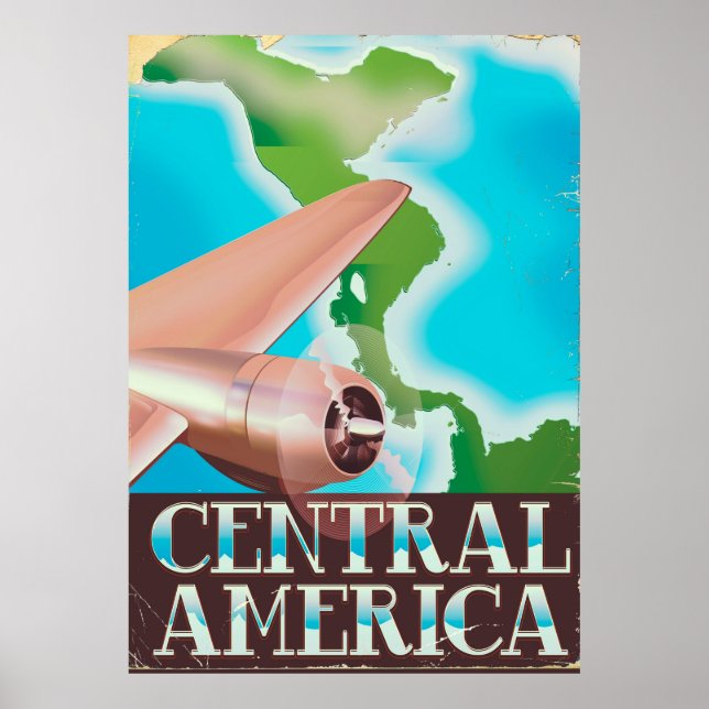 Central America vintage flight poster (Front)