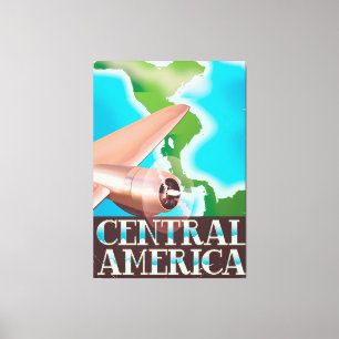 Central America vintage flight poster Canvas Print