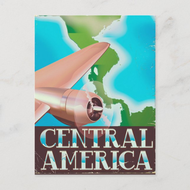 Central America vintage flight poster Postcard (Front)