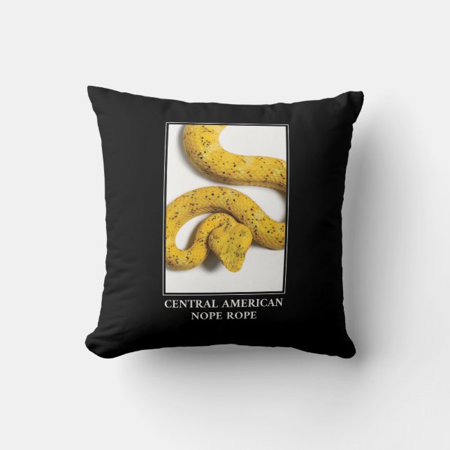 Central American Nope Rope - Viper Snake Danger Throw Pillow (Front)