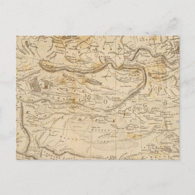 Central Asia Map by Arrowsmith Postcard (Front)