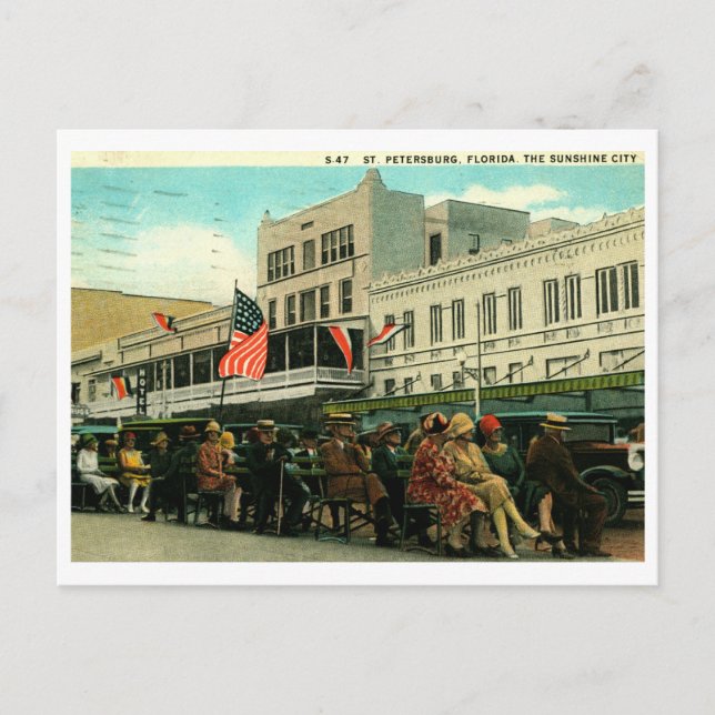 Central Ave., St. Petersburg, Florida Vintage Postcard (Front)