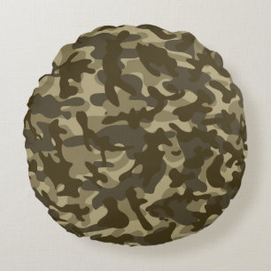 Central Camouflage Round Pillow