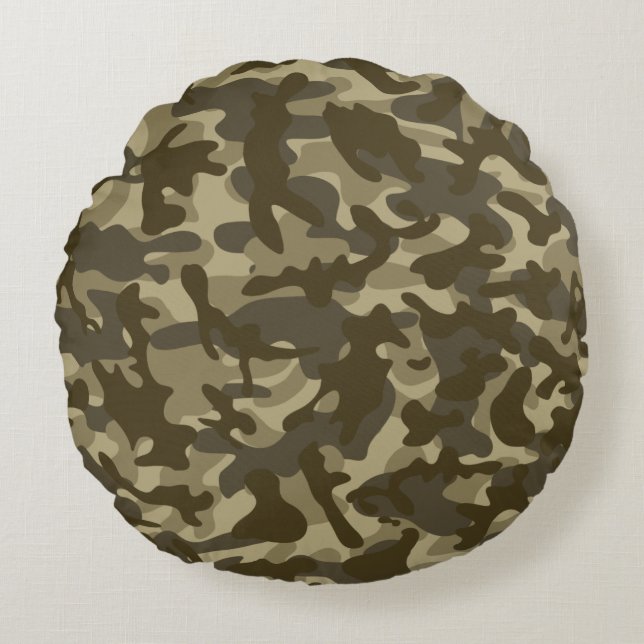 Central Camouflage  Round Pillow (Front)