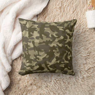 Central Camouflage Throw Pillow