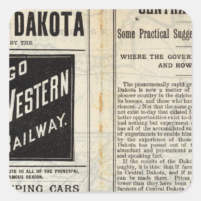 Central Dakota Square Sticker (Front)