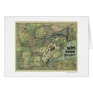 Central de New York et carte 1876 de chemin de fer