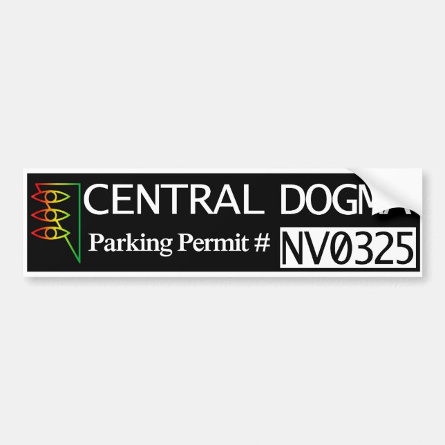 Central Dogma Parking Permit Bumper Sticker (Front)