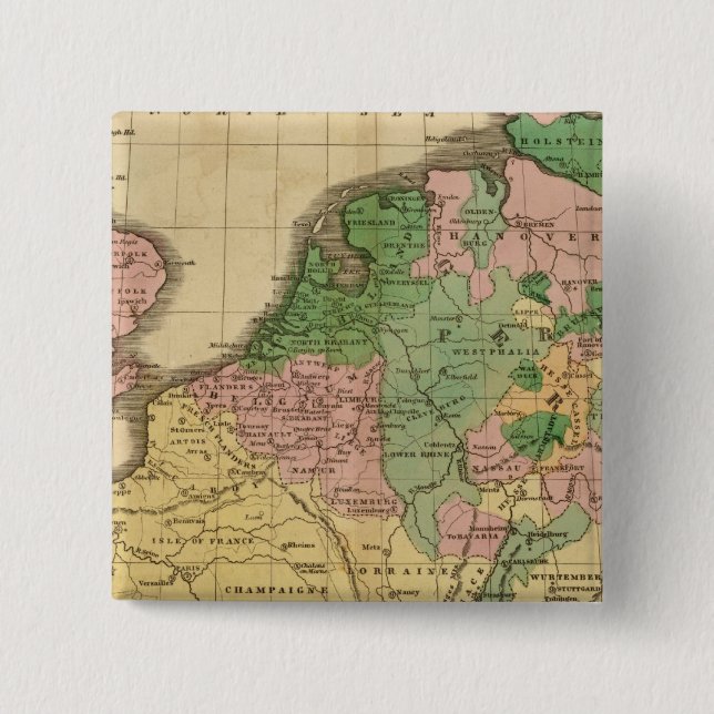 Central Europe 2 Inch Square Button (Front)