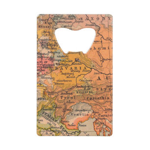 Central European map Credit Card Bottle Opener