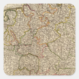 Central Germany and Austria Square Sticker