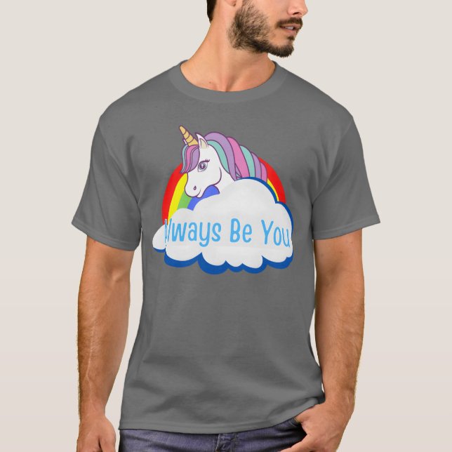 Central Intelligence Unicorn Rainbow Cloud friend T-Shirt (Front)