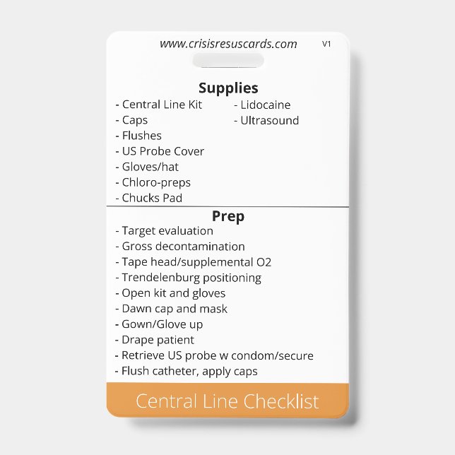 Central Line Checklist Badge (Front)