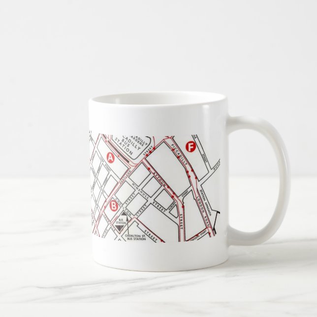 Central Manchester Map Coffee Mug (Right)