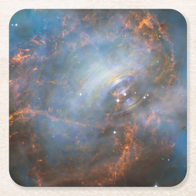 Central Neutron Star In The Crab Nebula. Square Paper Coaster (Front)