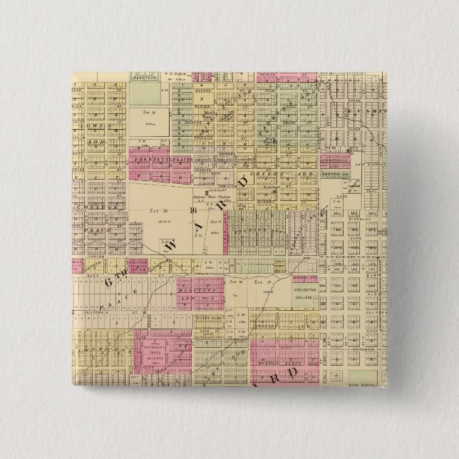 Central Omaha, Nebraska 2 Inch Square Button (Front)