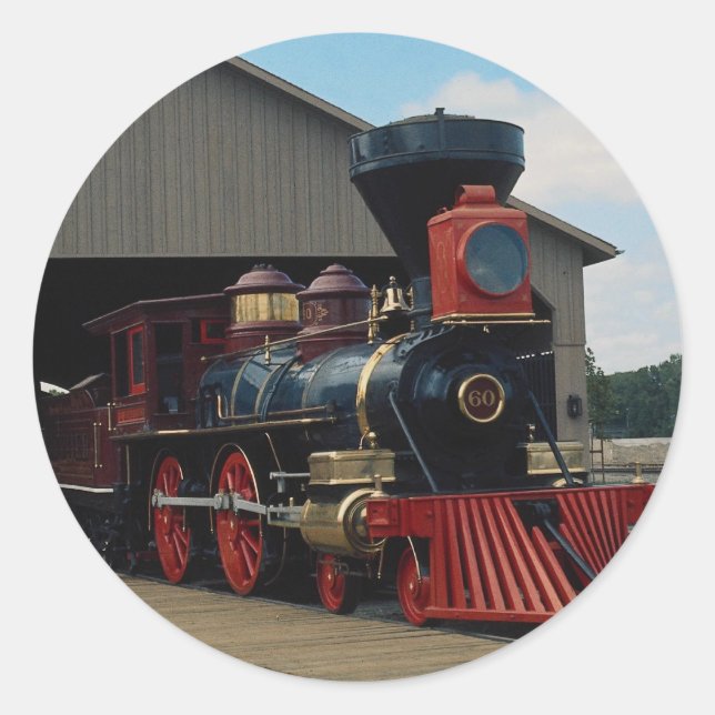 Central Pacific, 4-4-0 Classic Round Sticker (Front)