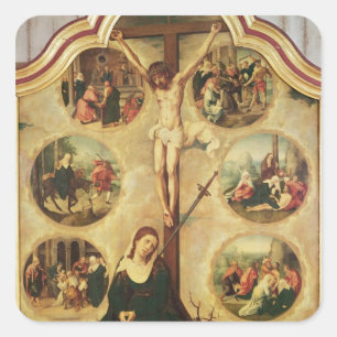 Central panel of a triptych square sticker