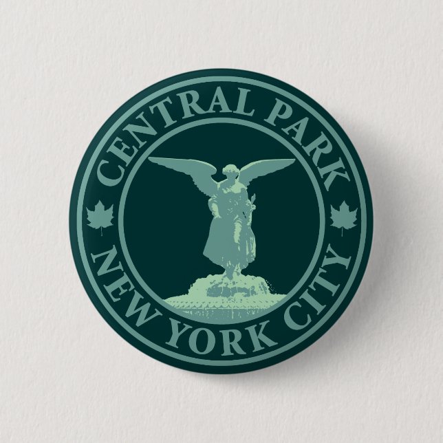 Central Park Angel 2 Inch Round Button (Front)