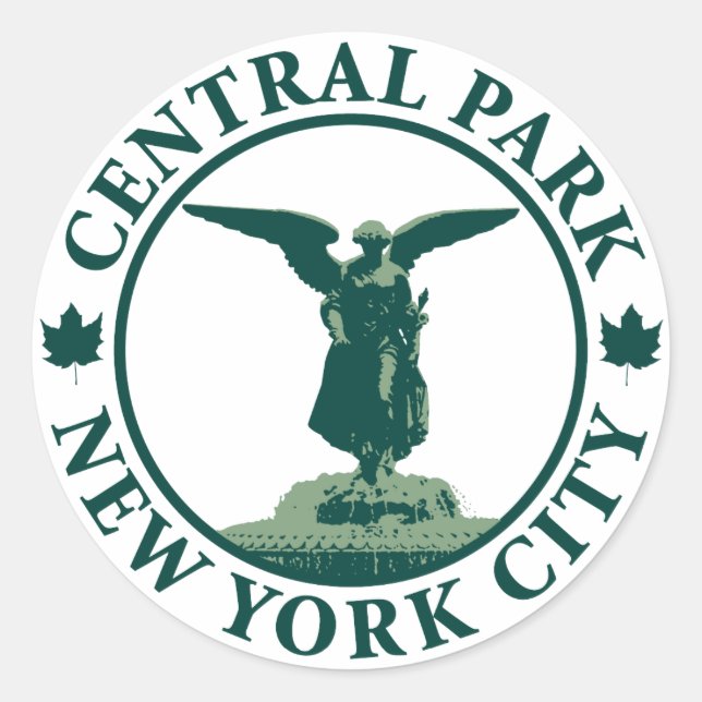 Central Park Angel Classic Round Sticker (Front)