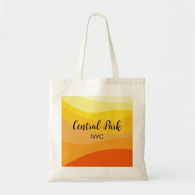 Central Park Autumn Colours New York Custom Text Tote Bag (Front)