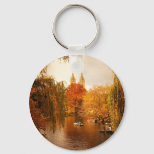 Central Park Autumn Romance Keychain