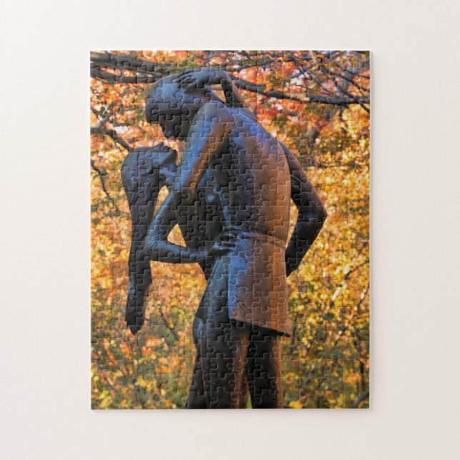 Central Park Autumn: Romeo & Juliet Statue 01 Jigsaw Puzzle (Vertical)