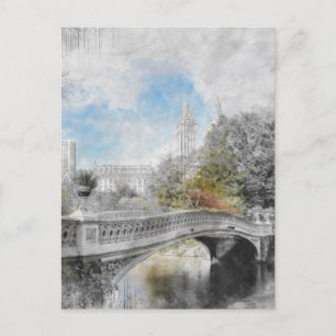 Central Park Bridge Postcard – Watercolor New York