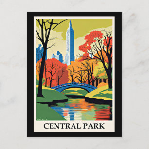 Central Park colourful illustration Postcard