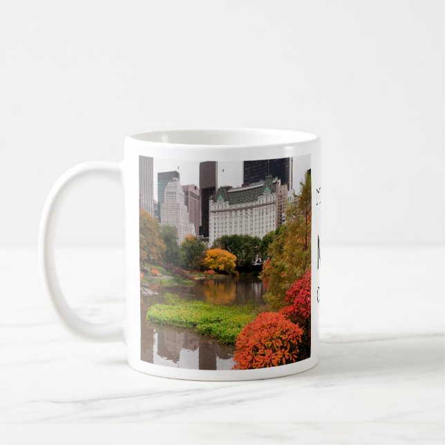 Central Park en Automne nom personnalisé tasses (Gauche)