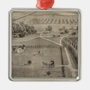 Central Park farm & residence of Geo S Park Metal Ornament