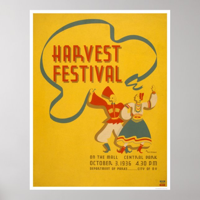 Central Park Harvest 1936 WPA Poster (Front)