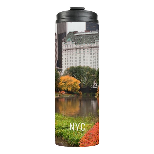 Central Park in Autumn custom initials tumbler (Front)