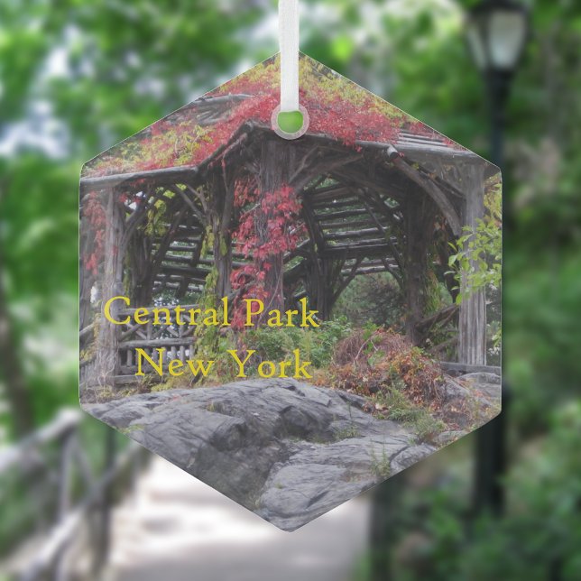Central Park In New York Glass Ornament (Creator Uploaded)