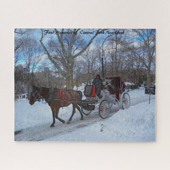 Central Park New York.Christmas Greetings Jigsaw P Jigsaw Puzzle (Horizontal)