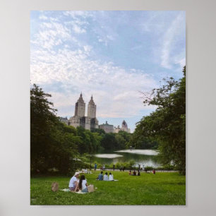 Central Park New York City Skyline & Lake Scenic Poster