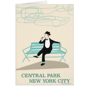Central Park New York City vintage travel poster