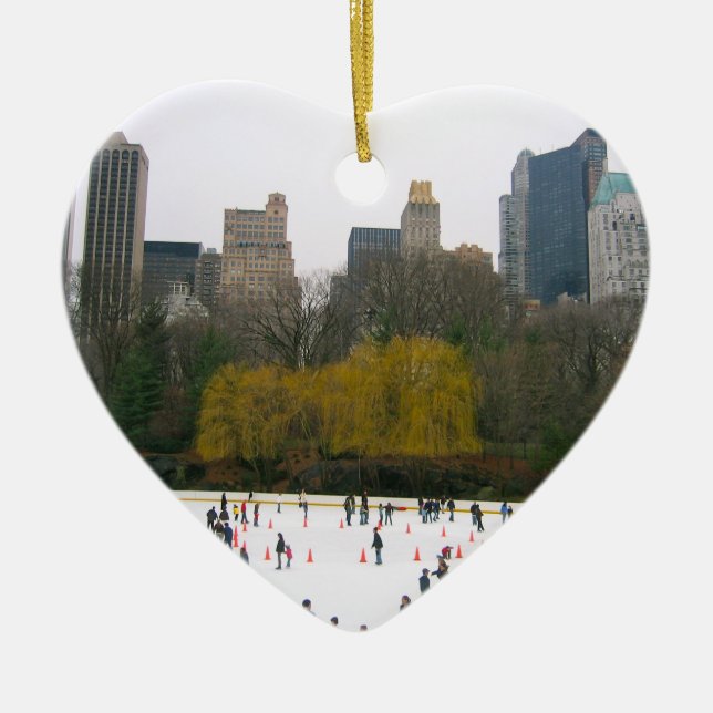 Central Park New York NY Wollman Ice Skating Rink Ceramic Ornament (Front)