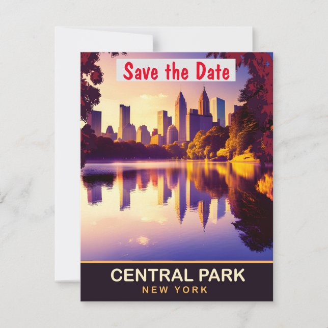 Central Park New York Skyline Wedding Invitation (Front)