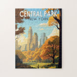 Central Park New York Travel Art Vintage Jigsaw Puzzle<br><div class="desc">Central Park vector artwork. Central Park is an urban park between the Upper West Side and Upper East Side neighbourhoods of Manhattan in New York City that was the first landscaped park in the United States.</div>