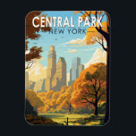 Central Park New York Travel Art Vintage Magnet<br><div class="desc">Central Park vector artwork. Central Park is an urban park between the Upper West Side and Upper East Side neighbourhoods of Manhattan in New York City that was the first landscaped park in the United States.</div>