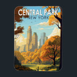 Central Park New York Travel Art Vintage Magnet<br><div class="desc">Central Park vector artwork. Central Park is an urban park between the Upper West Side and Upper East Side neighbourhoods of Manhattan in New York City that was the first landscaped park in the United States.</div>